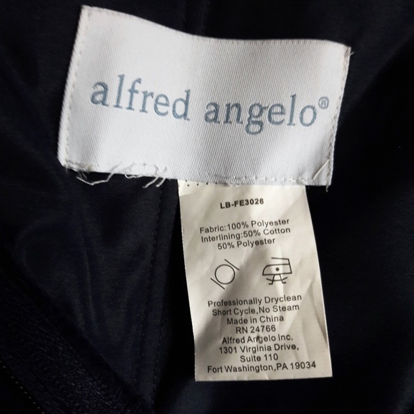 Alfred Angelo Gown Elegant Navy Blue Sweetheart Back Zip Tie Halter Prom S - Picture 6 of 8